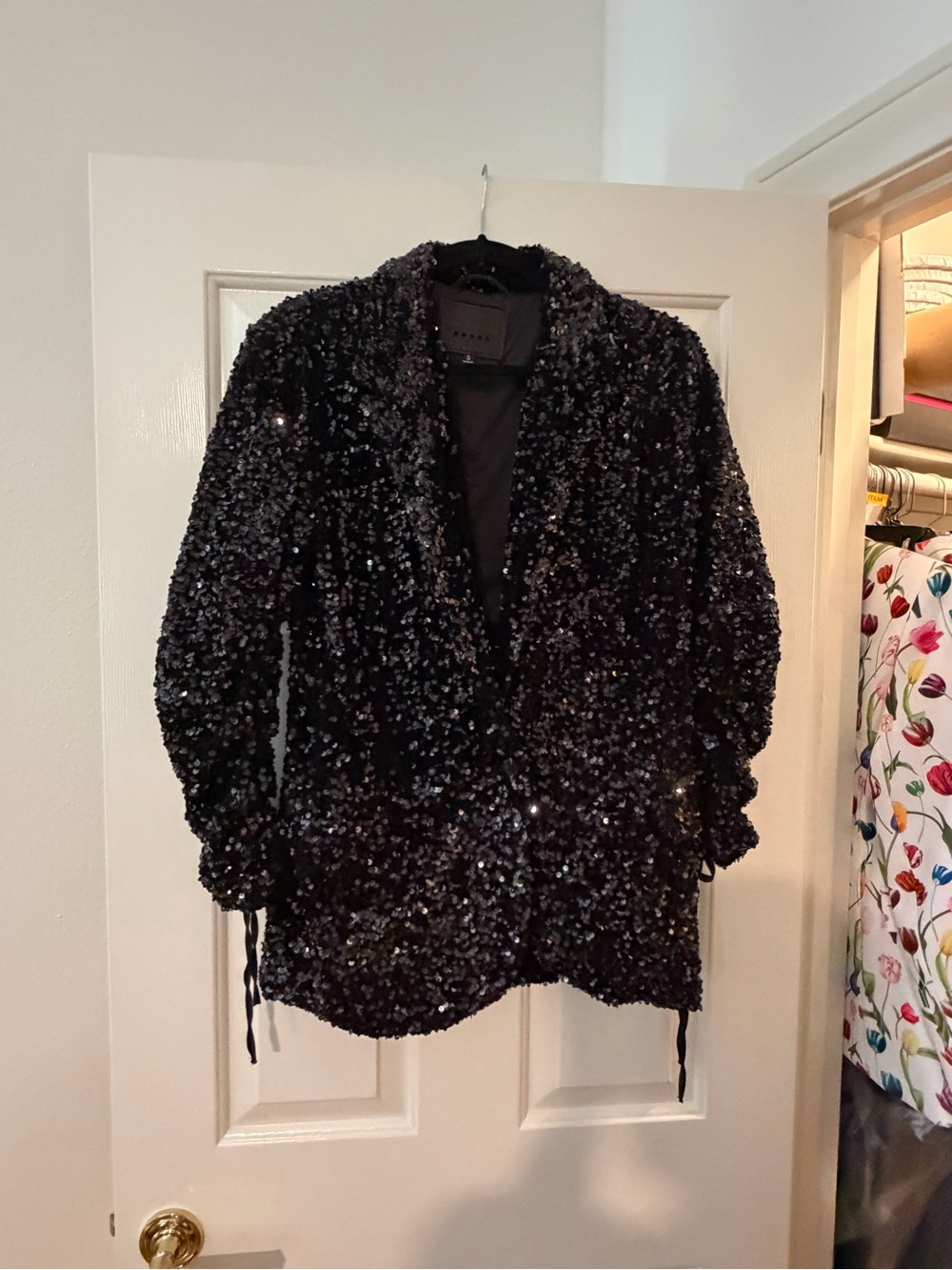 Blank NYC Black Sequin Blazer Jacket
